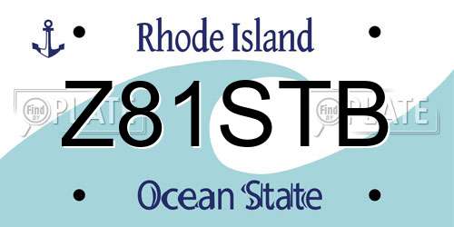 Z81STB Rhode Island License Plate
