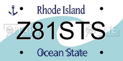 Z81STS Rhode Island License Plate