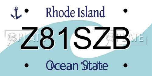 Z81SZB Rhode Island License Plate