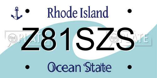 Z81SZS Rhode Island License Plate