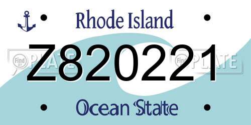Z820221 Rhode Island License Plate
