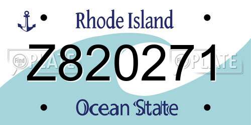 Z820271 Rhode Island License Plate