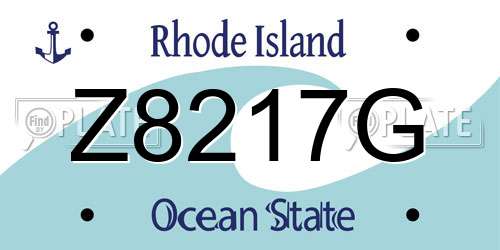 Z8217G Rhode Island License Plate