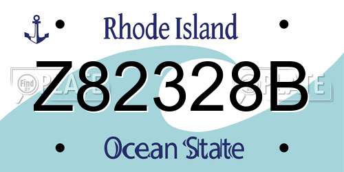 Z82328B Rhode Island License Plate