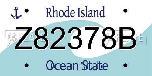 Z82378B Rhode Island License Plate