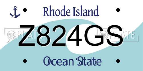 Z824GS Rhode Island License Plate