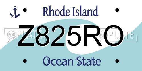 Z825RO Rhode Island License Plate
