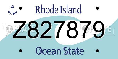 Z827879 Rhode Island License Plate