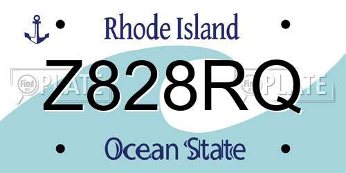 Z828RQ Rhode Island License Plate