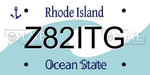 Z82ITG Rhode Island License Plate