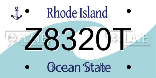 Z8320T Rhode Island License Plate