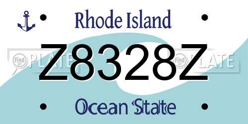 Z8328Z Rhode Island License Plate