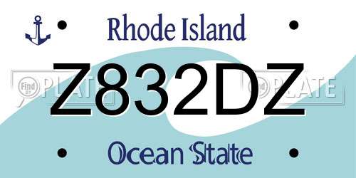 Z832DZ Rhode Island License Plate
