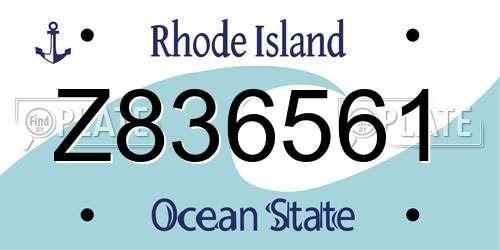 Z836561 Rhode Island License Plate