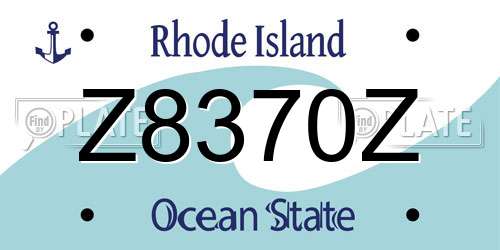 Z8370Z Rhode Island License Plate