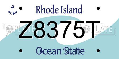 Z8375T Rhode Island License Plate