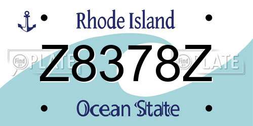 Z8378Z Rhode Island License Plate