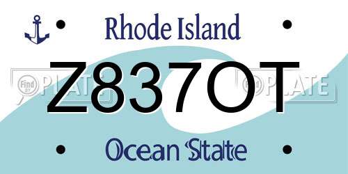 Z837OT Rhode Island License Plate