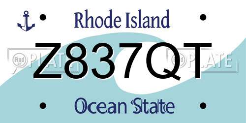 Z837QT Rhode Island License Plate