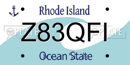 Z83QFI Rhode Island License Plate