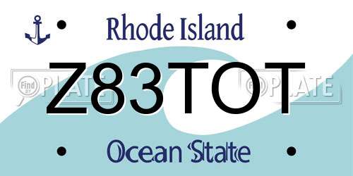 Z83TOT Rhode Island License Plate