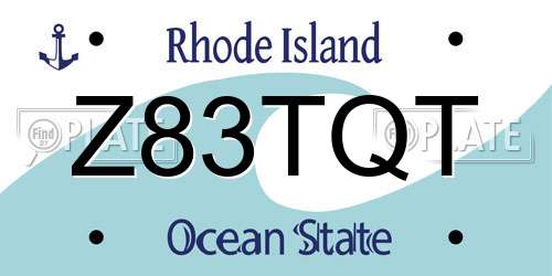 Z83TQT Rhode Island License Plate