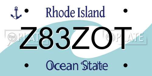 Z83ZOT Rhode Island License Plate