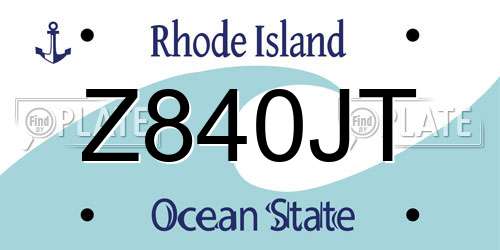 Z840JT Rhode Island License Plate