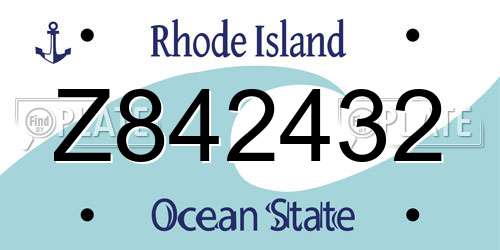 Z842432 Rhode Island License Plate