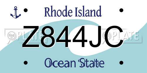 Z844JC Rhode Island License Plate