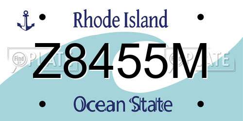 Z8455M Rhode Island License Plate