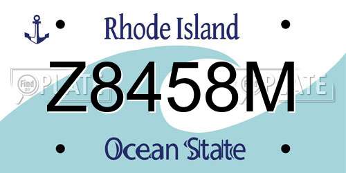 Z8458M Rhode Island License Plate