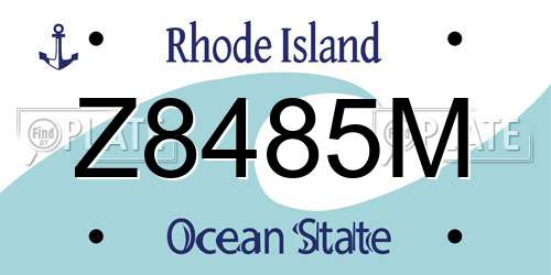 Z8485M Rhode Island License Plate
