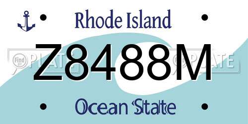 Z8488M Rhode Island License Plate