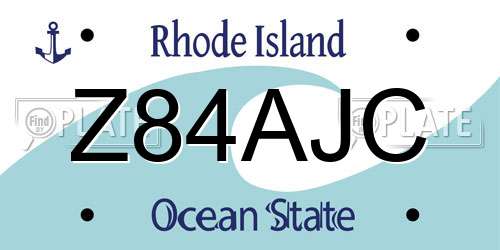 Z84AJC Rhode Island License Plate