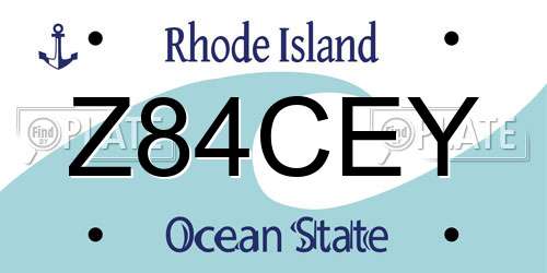 Z84CEY Rhode Island License Plate