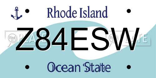 Z84ESW Rhode Island License Plate