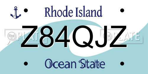 Z84QJZ Rhode Island License Plate