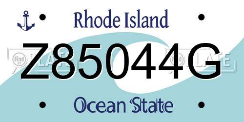 Z85044G Rhode Island License Plate