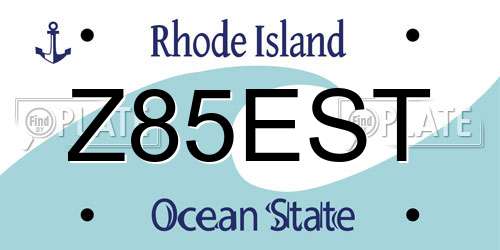 Z85EST Rhode Island License Plate