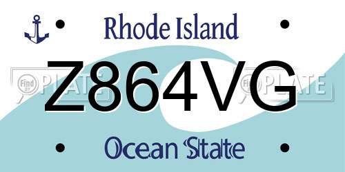 Z864VG Rhode Island License Plate