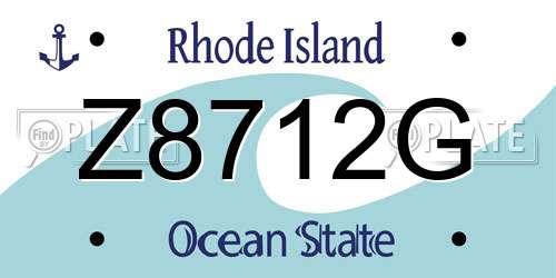 Z8712G Rhode Island License Plate