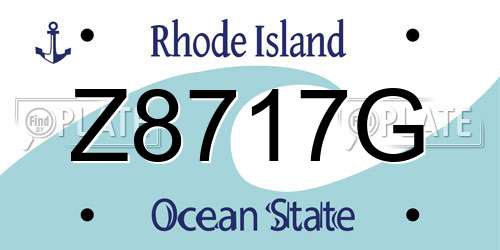 Z8717G Rhode Island License Plate