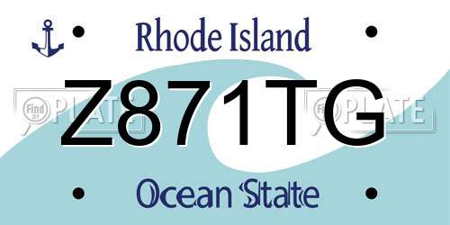 Z871TG Rhode Island License Plate