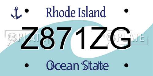 Z871ZG Rhode Island License Plate