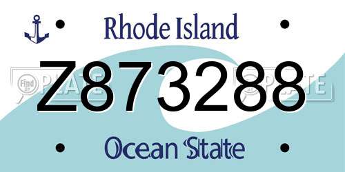 Z873288 Rhode Island License Plate