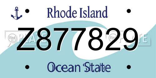 Z877829 Rhode Island License Plate