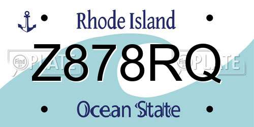 Z878RQ Rhode Island License Plate