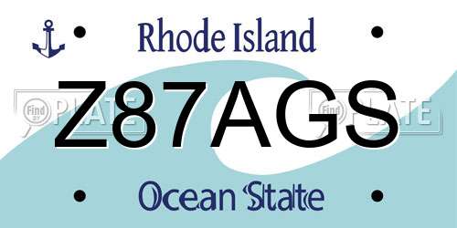 Z87AGS Rhode Island License Plate