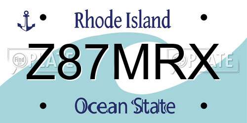 Z87MRX Rhode Island License Plate